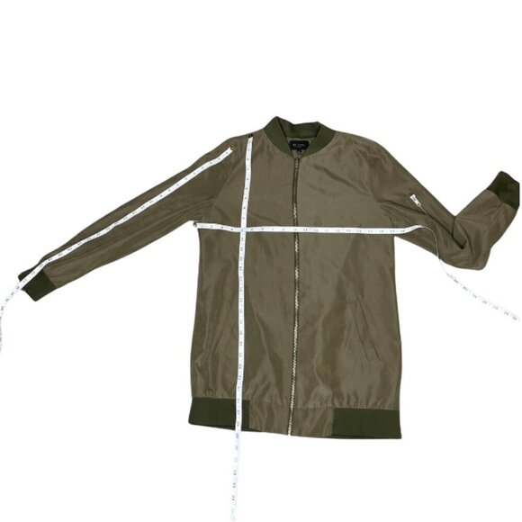 Be Cool Women's Lightweight Bomber Jacket Zip Up Olive Green Normcore Sz S - Picture 5 of 8